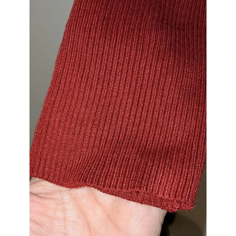 Terra & Sky Womens 0X 14 Red Open Front Cardigan Sweater Long Sleeve Pockets NWT